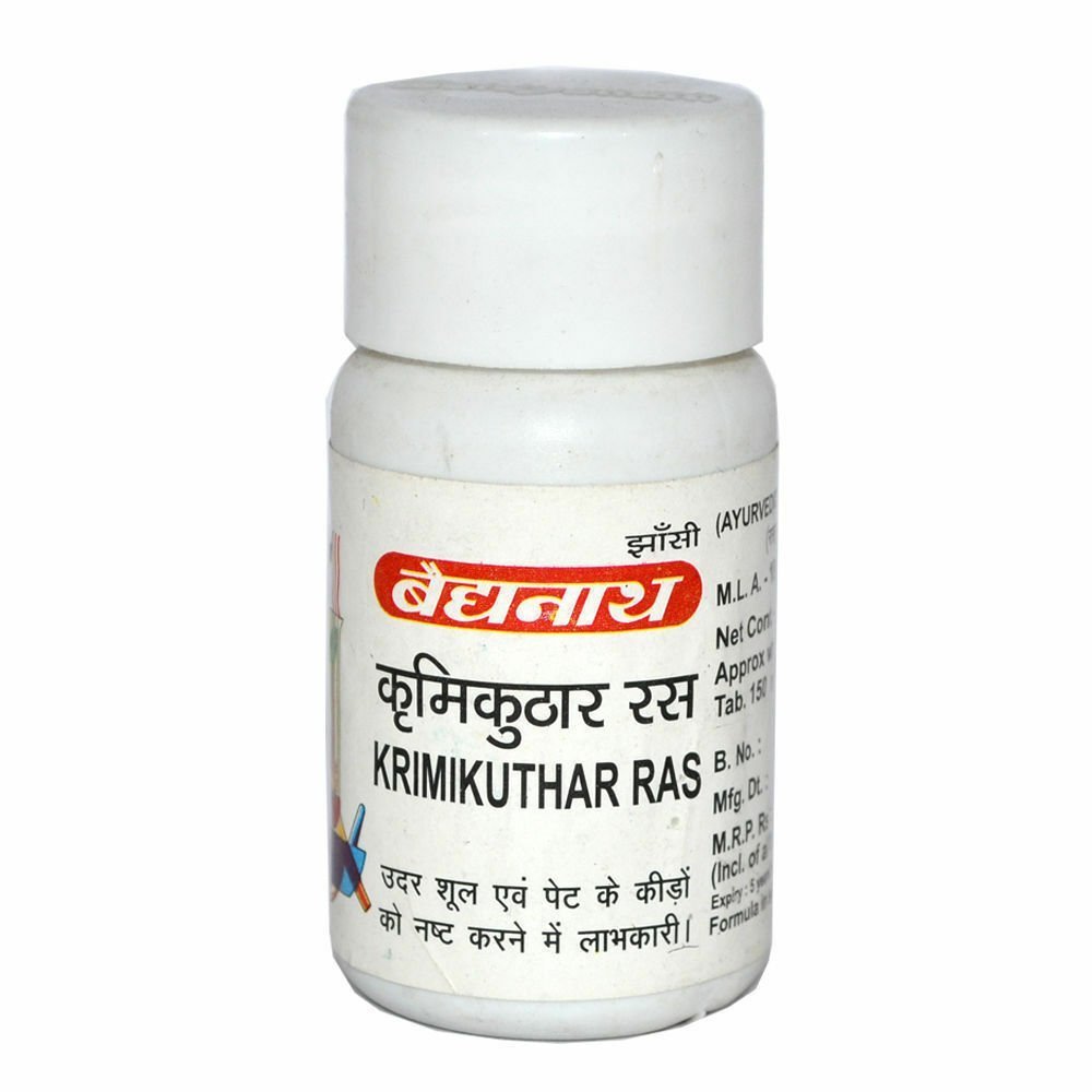 Baidyanath Herbal Krimikuthar Ras For Intestinal worm (Buy 3 x 80 tablet)
