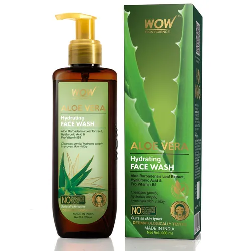 WOW Skin Science Aloe Vera Hydrating Gentle Face Wash Bottle(200ml)
