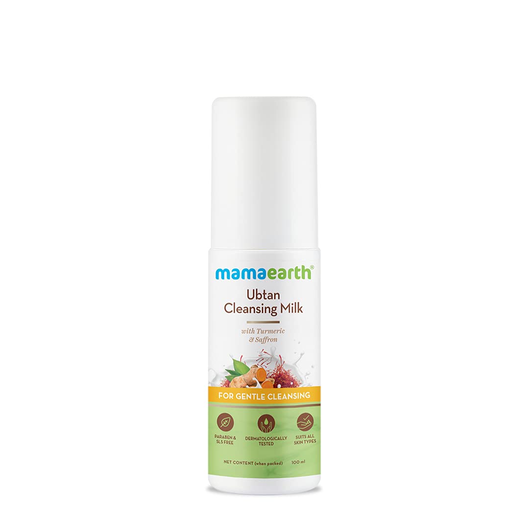 Mamaearth Ubtan Cleansing Milk For Face, With Turmeric & Saffron For Gentle Cleansing(100ml)