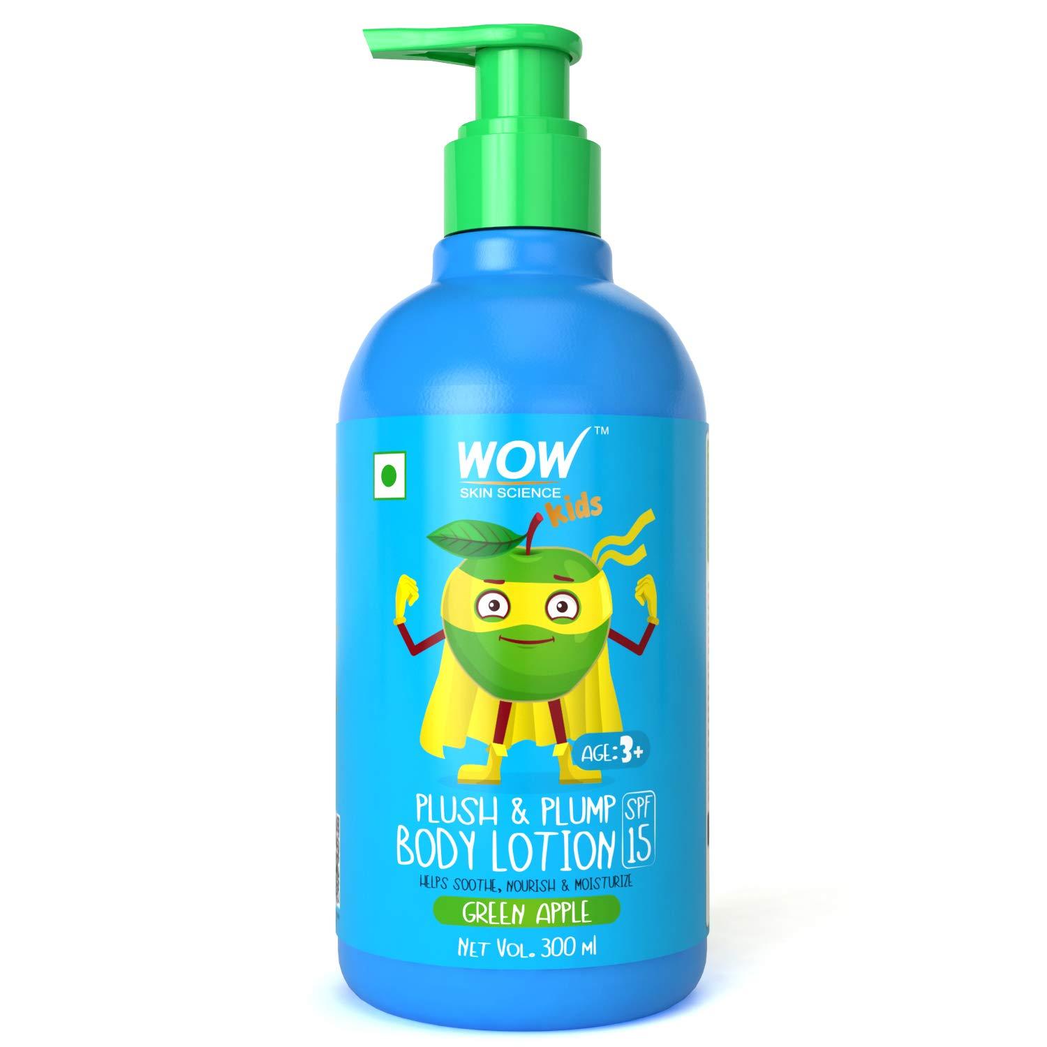 WOW Skin Science Kids Plush & Plump Body Lotion SPF 15 - Green Apple(300ml)