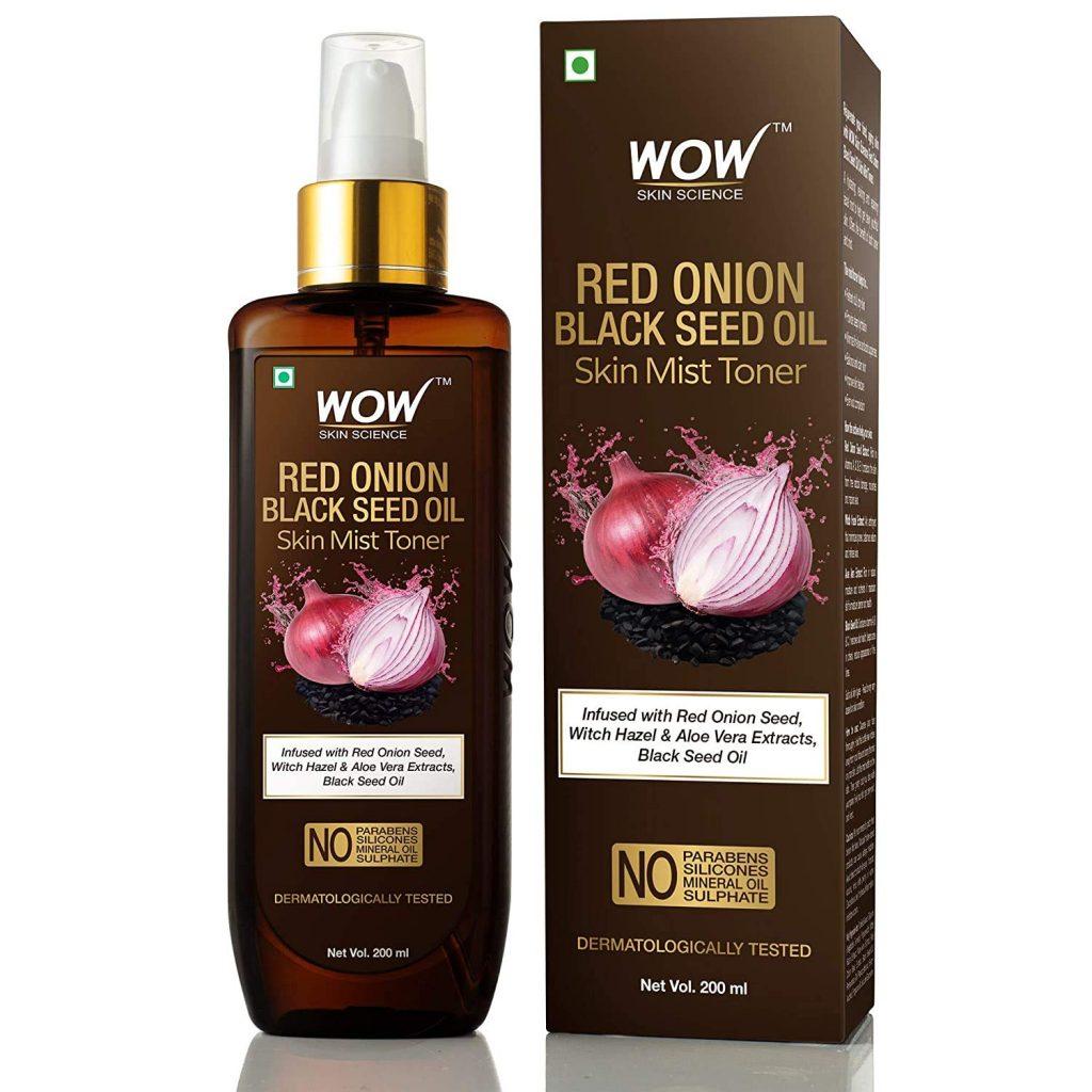WOW Skin Science Red Onion Skin Mist Toner with Red Onion Seed, Witch Hazel & Aloe Vera Extracts, Black Seed Oil – For All Skin Types – Np Parabens, Silicones, Mineral Oil & Sulphate – 200 ml