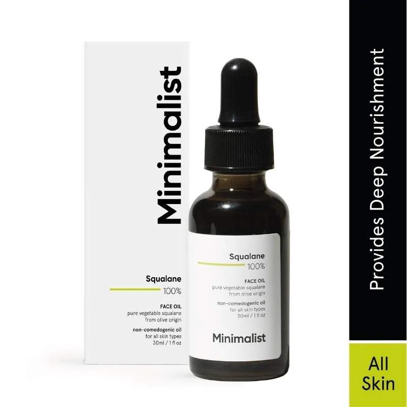 Minimalist Squalane 100% Facial Oil to Moisturize, Nourish & Reduce Fine Lines (Plant-derived)(30ml)
