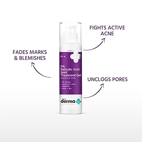 The Derma Co 2% Salicylic Acid Spot Treatment Gel With 3% Sulfur For Acne-prone Skin (30ml) - Image 2