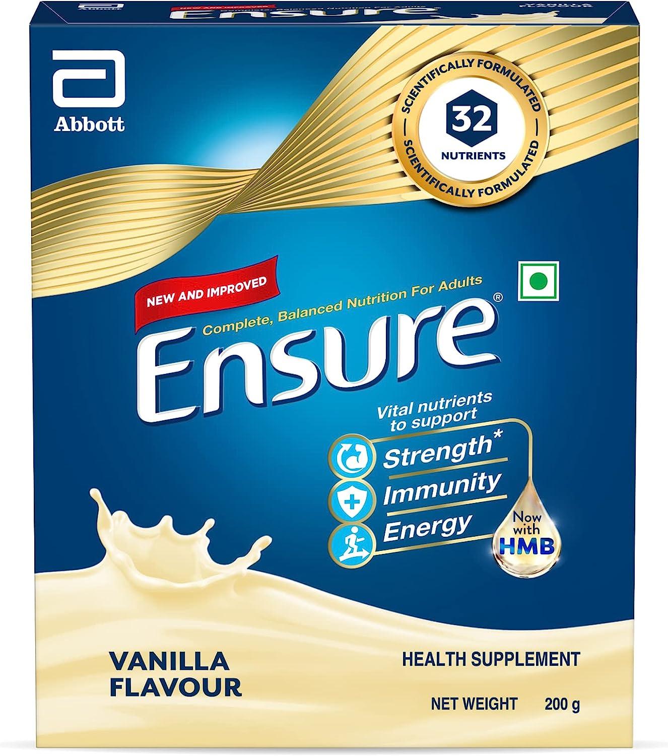 ABBOTT Ensure Vanilla Drink Powder Dietary Supplement for Adults of All Age (200 Grams) - Refill Pack